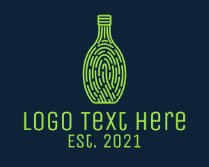 Wine Bottle - Wine Bottle Thumbmark logo design