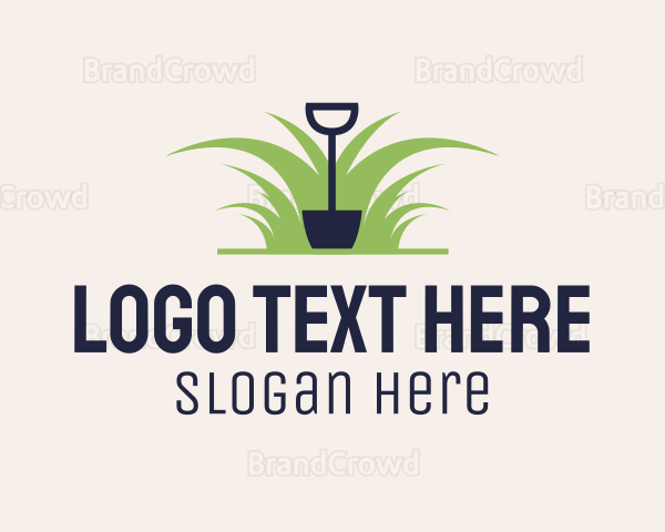 Shovel Lawn Grass Logo