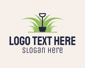 Lawn Care - Shovel Lawn Grass logo design