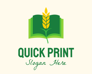 Agricultural Wheat Book logo design