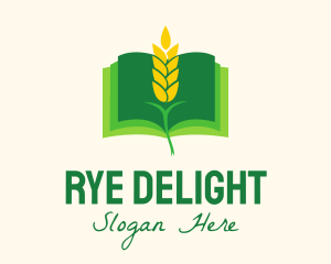 Rye - Agricultural Wheat Book logo design