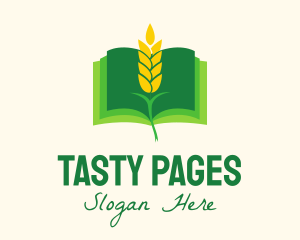 Agricultural Wheat Book logo design