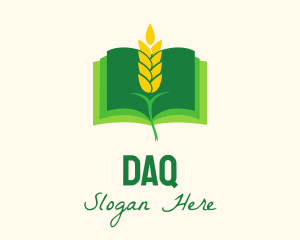 Flour - Agricultural Wheat Book logo design