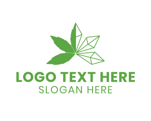 Weed - Cannabis Leaf Crystal logo design