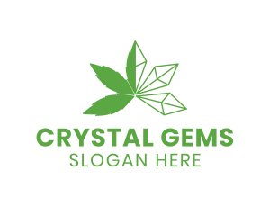 Cannabis Leaf Crystal logo design