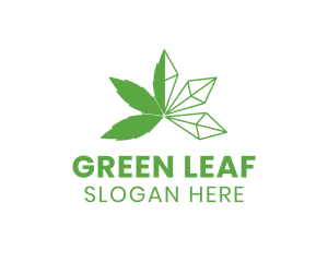 Cannabis Leaf Crystal logo design