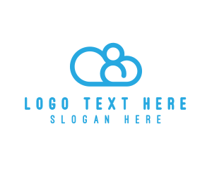 Blue - Sky Cloud Number 8 logo design
