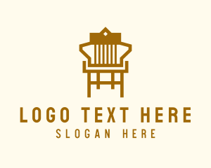 Carpentry - Brown Furniture Chair logo design