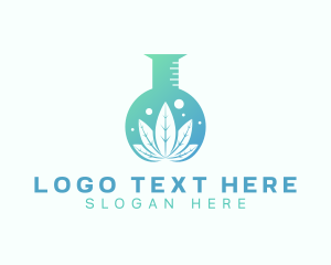 Dispensary - Marijuana Leaf Flask logo design