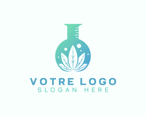 Marijuana Leaf Flask Logo