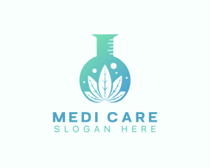 Pharmaceutic - Marijuana Leaf Flask logo design