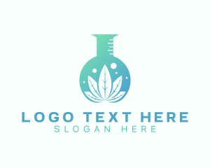 Laboratory - Marijuana Leaf Flask logo design