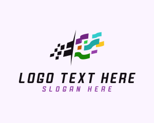 Messenger - Colorful Digital Confetti logo design