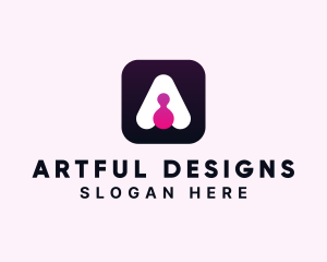 Digital Icon Letter A logo design