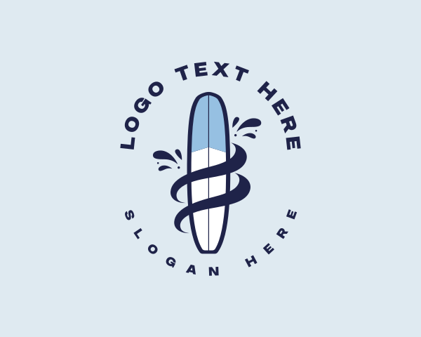 Surfboard - Surfboard Splash Wave logo design