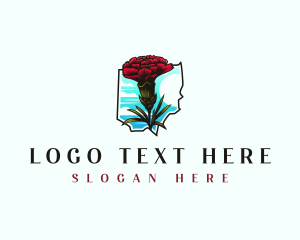 Map - Ohio Carnation Flower logo design