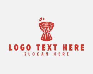 African Drums - Djembe Percussion Drums logo design