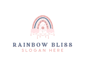 Star Cloud Boho Rainbow logo design