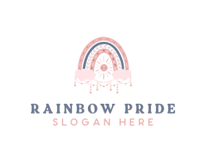 Star Cloud Boho Rainbow logo design