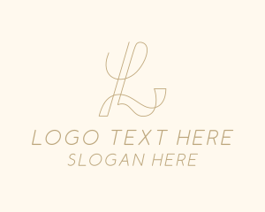 Writer - Business Calligraphy Letter L logo design