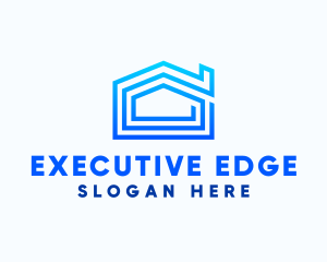 Blue Residential House Logo