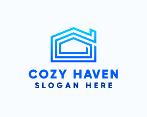 Blue Residential House logo design