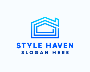Hostel - Blue Residential House logo design