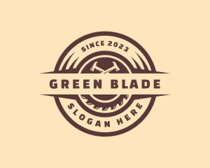 Carpentry Hammer Saw Blade  logo design