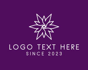 Symmetric - Elegant Outline Flower logo design