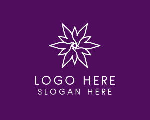 Elegant Outline Flower  Logo