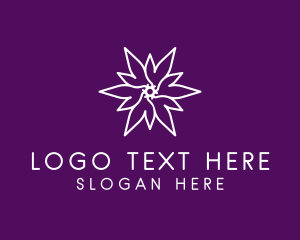 Elegant Outline Flower  Logo