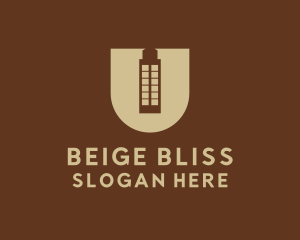 Beige - Beige Building Letter U logo design