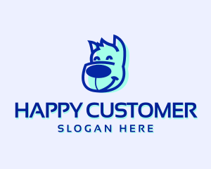 Happy Dog Cartoon logo design