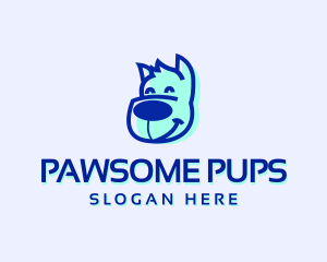 Happy Dog Cartoon logo design