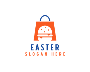 Hamburger - Burger Shopping Bag logo design