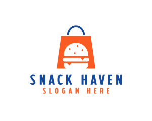 Snack Bar - Burger Shopping Bag logo design