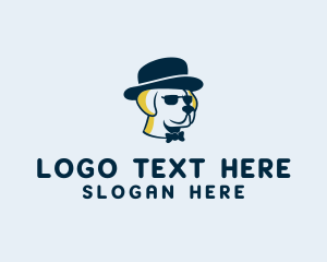 Dog - Hipster Dog Sunglasses logo design