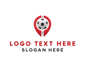 Location Pin - Soccer Football Circle logo design