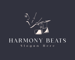 Beat Drummer Musician  logo design