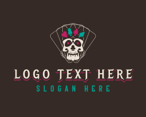 Poker - Poker Skull Casino logo design