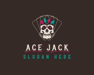Blackjack - Poker Skull Casino logo design
