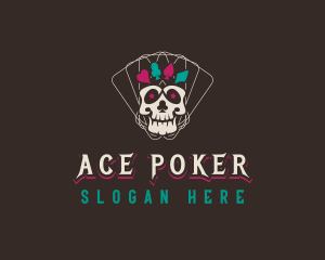 Poker - Poker Skull Casino logo design