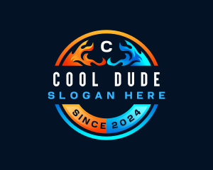 Heating Cooling Temperature logo design