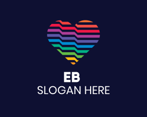 Gay Marriage - Colorful Line Heart logo design