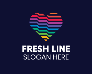 Line - Colorful Line Heart logo design