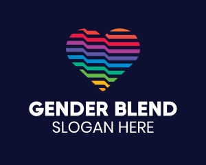 Gender - Colorful Line Heart logo design