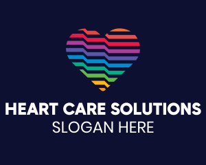 Colorful Line Heart logo design