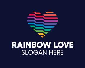 Lesbian - Colorful Line Heart logo design