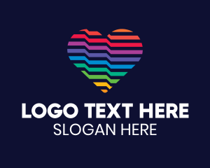 Lesbian - Colorful Line Heart logo design