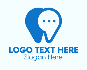 Virtual - Blue Dental Chat App logo design
